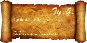 Tyukodi Géza névjegykártya